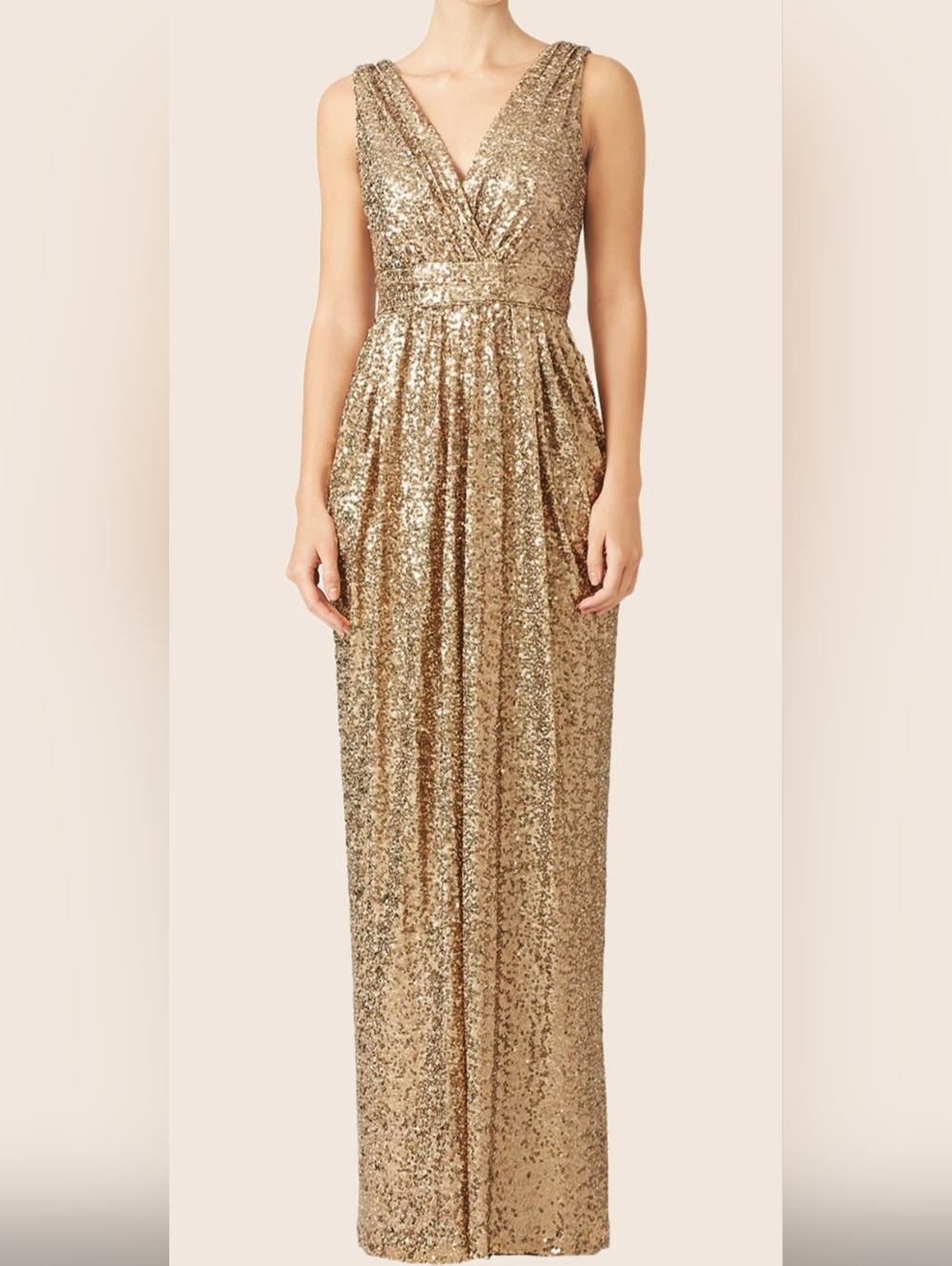 Gold Sequin Maxi Skirt - Women's Evening Prom Wedding Maternity Dress Size S
